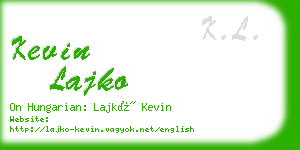 kevin lajko business card